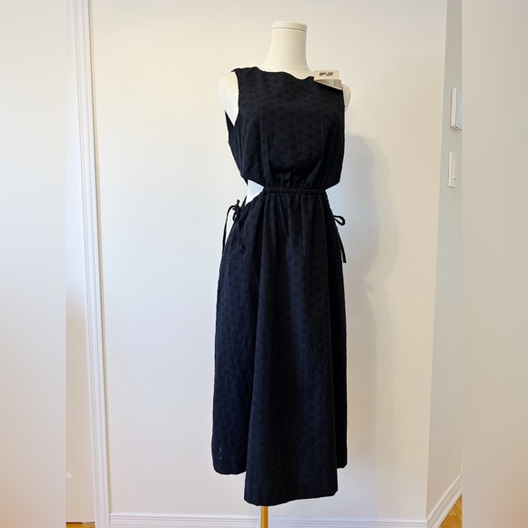 NWT Frank And Oak womens eyelet black dress organic coton size small - Picture 4 of 10
